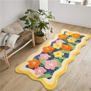 NEW Flower Boho Floral Area Rug